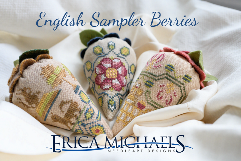 Erica Michaels: English Sampler Berries | The Shanty Stitchers